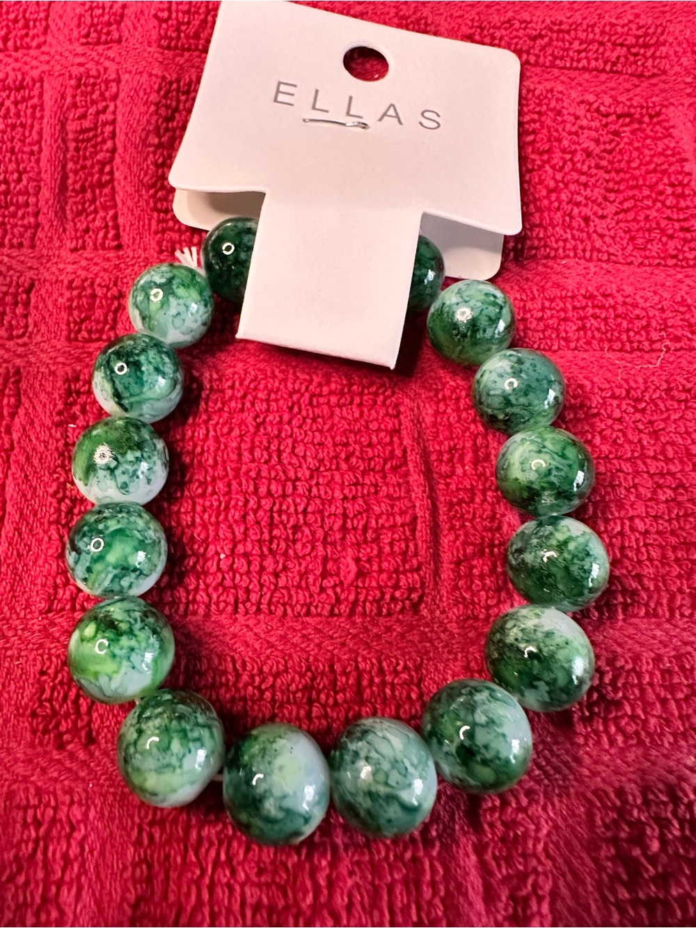 Ella Green Marbled Bead Bracelet